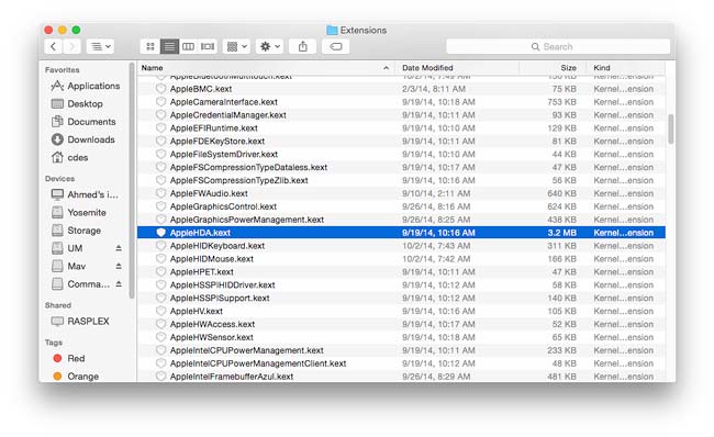 Restart audio AppleHDA extension
